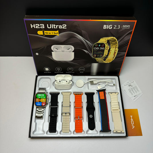 H23 Ultra 2 Smart Watch 10 in 1 + Free Airpods